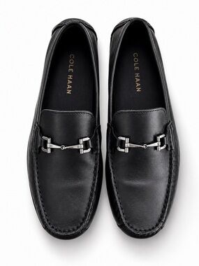 Cole Haan Wyatt Bit Driving Loafer Black Leather Mens Size 8.5 Quiet Luxury EUC